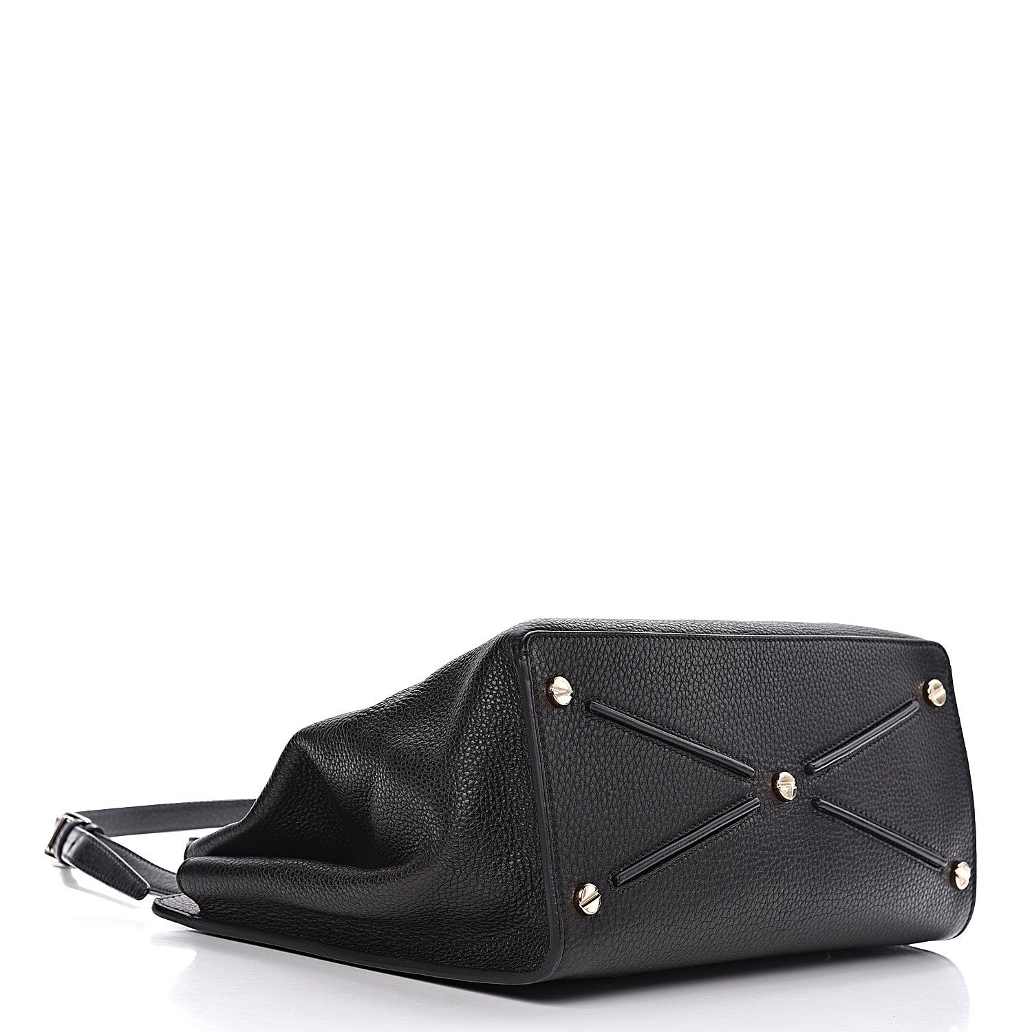 Valentino Garavani Pebbled Calfskin Large JoyLock Satchel Black 5 of 12