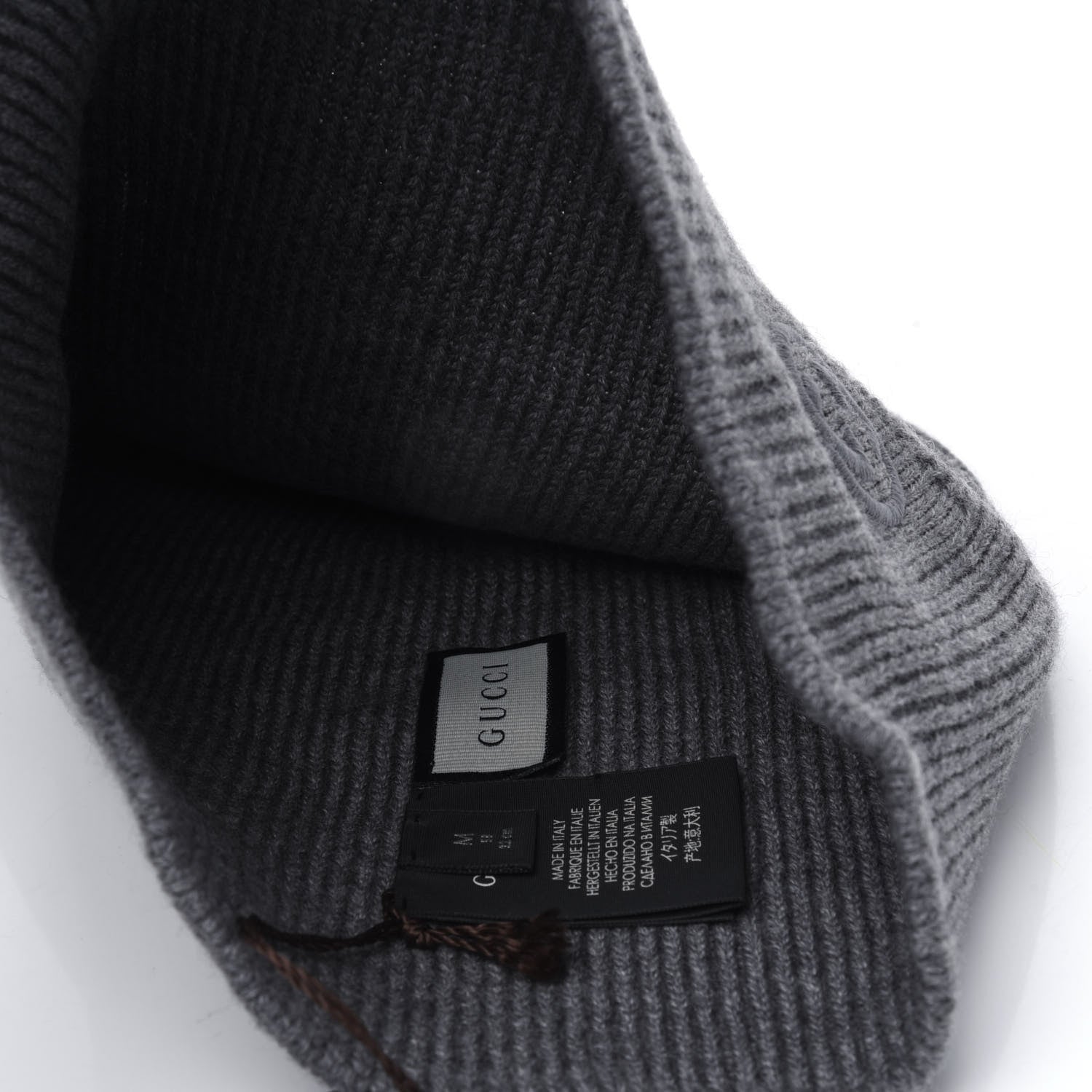 Gucci Wool Tricot Interlocking G Simple GG Beanie Hat M Graphite 12 of 16