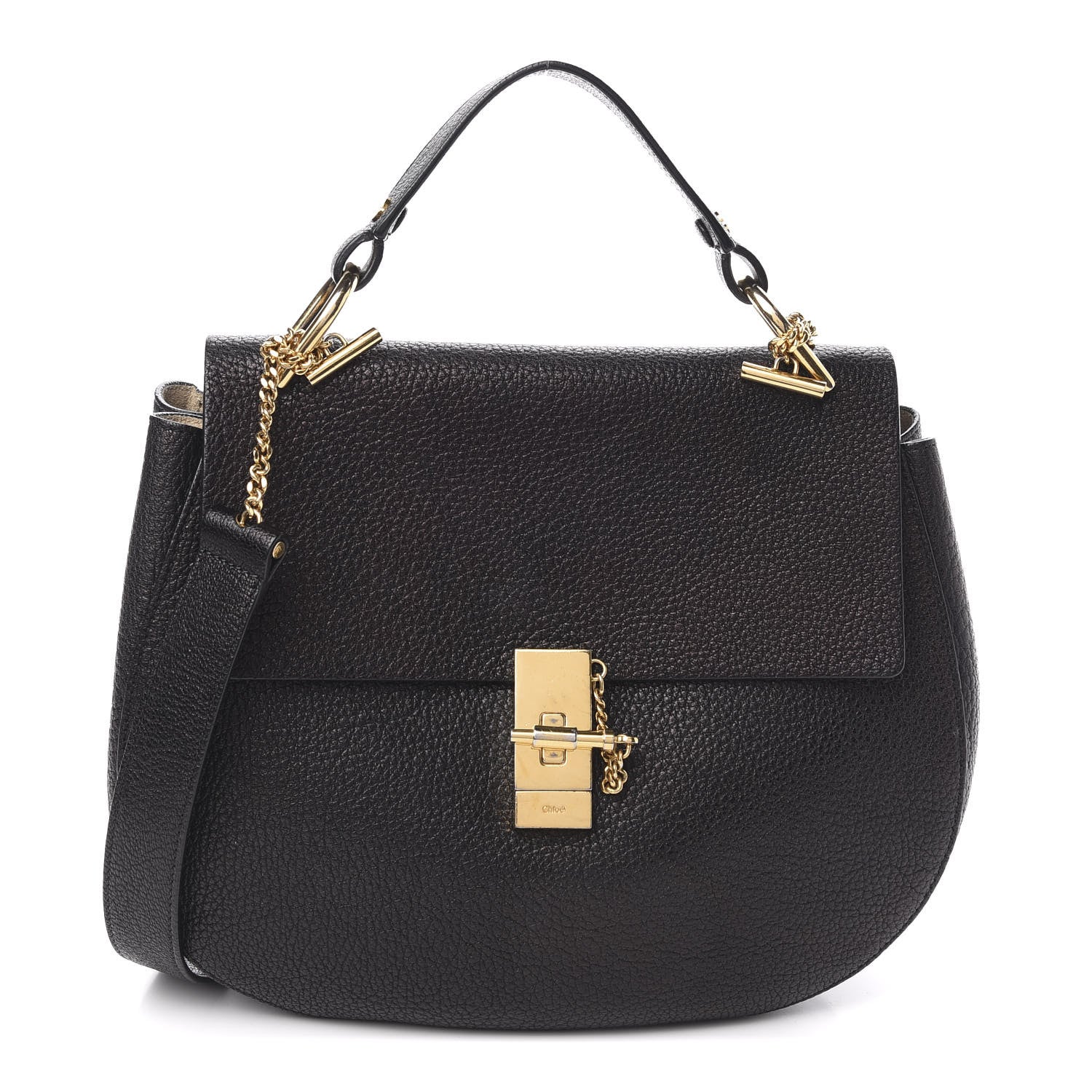 Chloe Grained Lambskin Large Drew Shoulder Bag Black 1 of 13