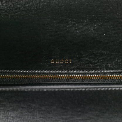 Gucci Textured Calfskin Medium Torchon GG Ring Shoulder Bag Black 7 of 17