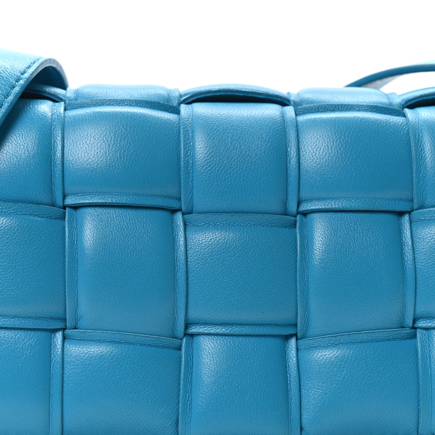 Nappa Maxi Intreccio Small Padded Cassette Crossbody Bag Pool
