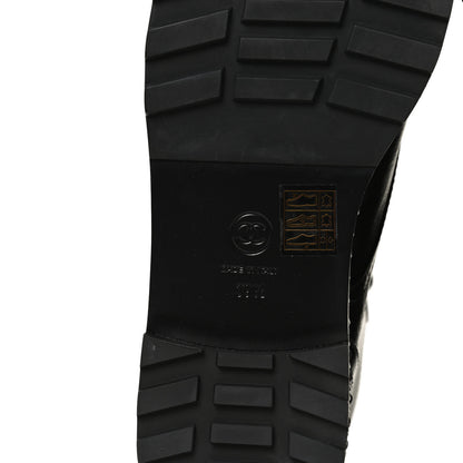 Chanel Crackled Calfskin Velvet Pearl Combat Short Boots 39.5 Black 8 of 11