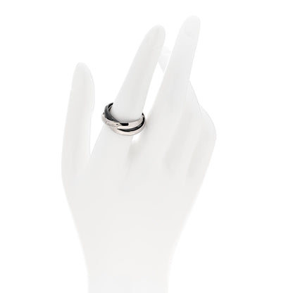 Cartier 18K White Gold Black Ceramic Trinity Ring 56 7.5 2 of 5