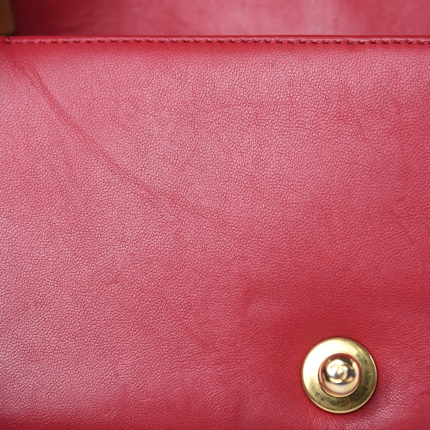 Lambskin Quilted Small Boy Flap Dark Red