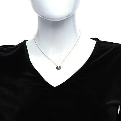 Cartier 18K Yellow Gold Diamond Malachite XS Amulette de Cartier Pendant Necklace 2 of 6
