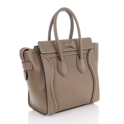 Celine Drummed Calfskin Micro Luggage Souris 3 of 7