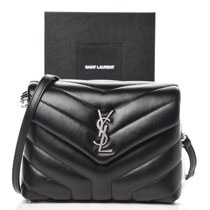 Saint Laurent Calfskin Y Quilted Monogram Toy Loulou Crossbody Bag Black 10 of 10