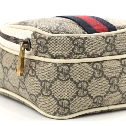 Gucci GG Supreme Monogram Web Mini Ophidia Double Zip Messenger Bag Beige Ebony Mystic White 9 of 10
