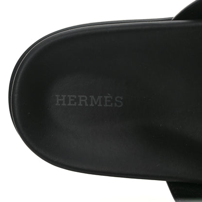 Hermes Calfskin Womens Chypre Sandals 40.5 Black 7 of 9