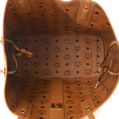 MCM Visetos Medium Liz Reversible Shopper Tote Cognac 10 of 17
