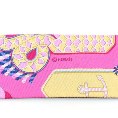 Hermes Silk Epaulettes De Gala Twilly Vert Amande Rose 3 of 4