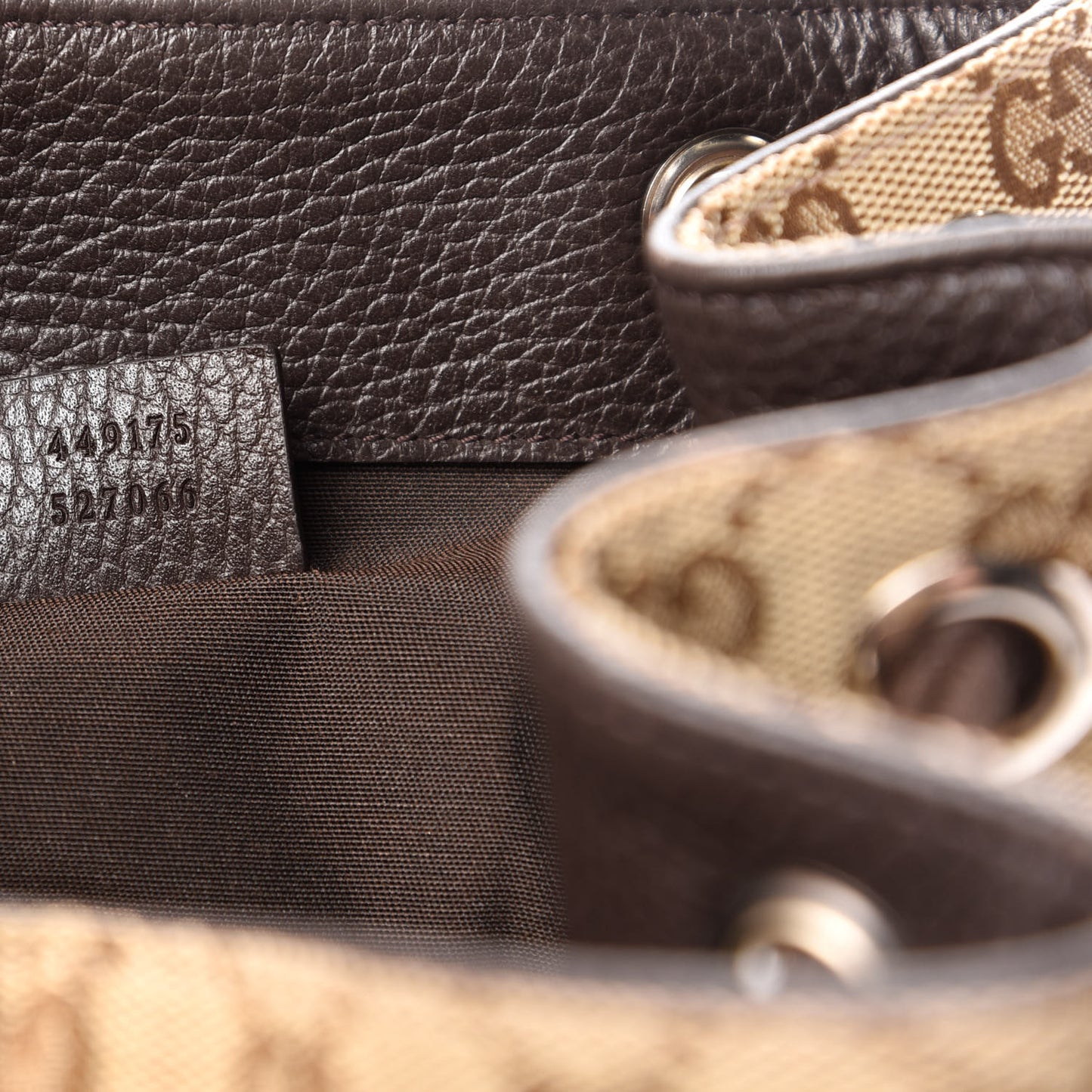 Monogram Dollar Calfskin O Drawstring Backpack Beige Ebony Testa di Moro Dark Chocolate