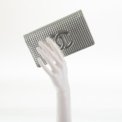 Chanel Patent Calfskin Embossed CC Yen Wallet Silver 2 of 9
