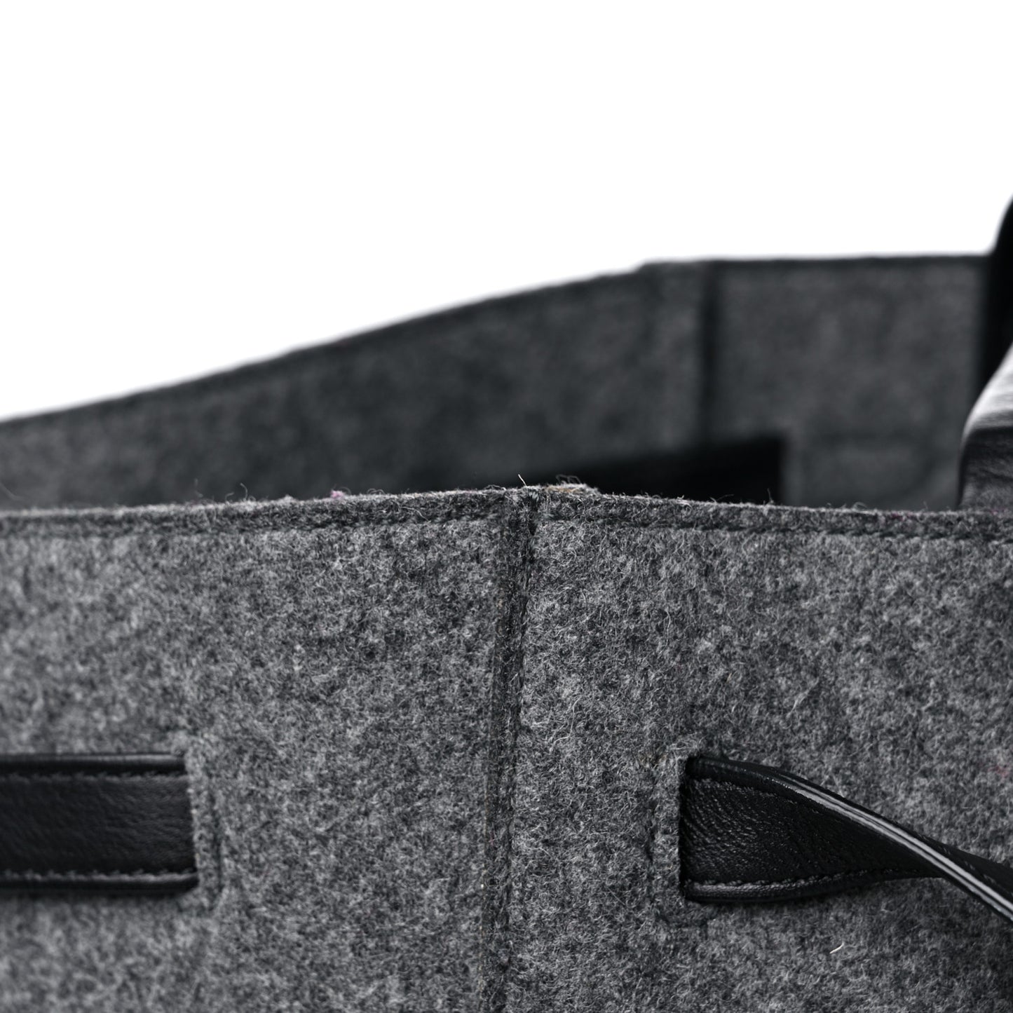 Felt Calfskin Medium Belt Cabas Phantom Black White