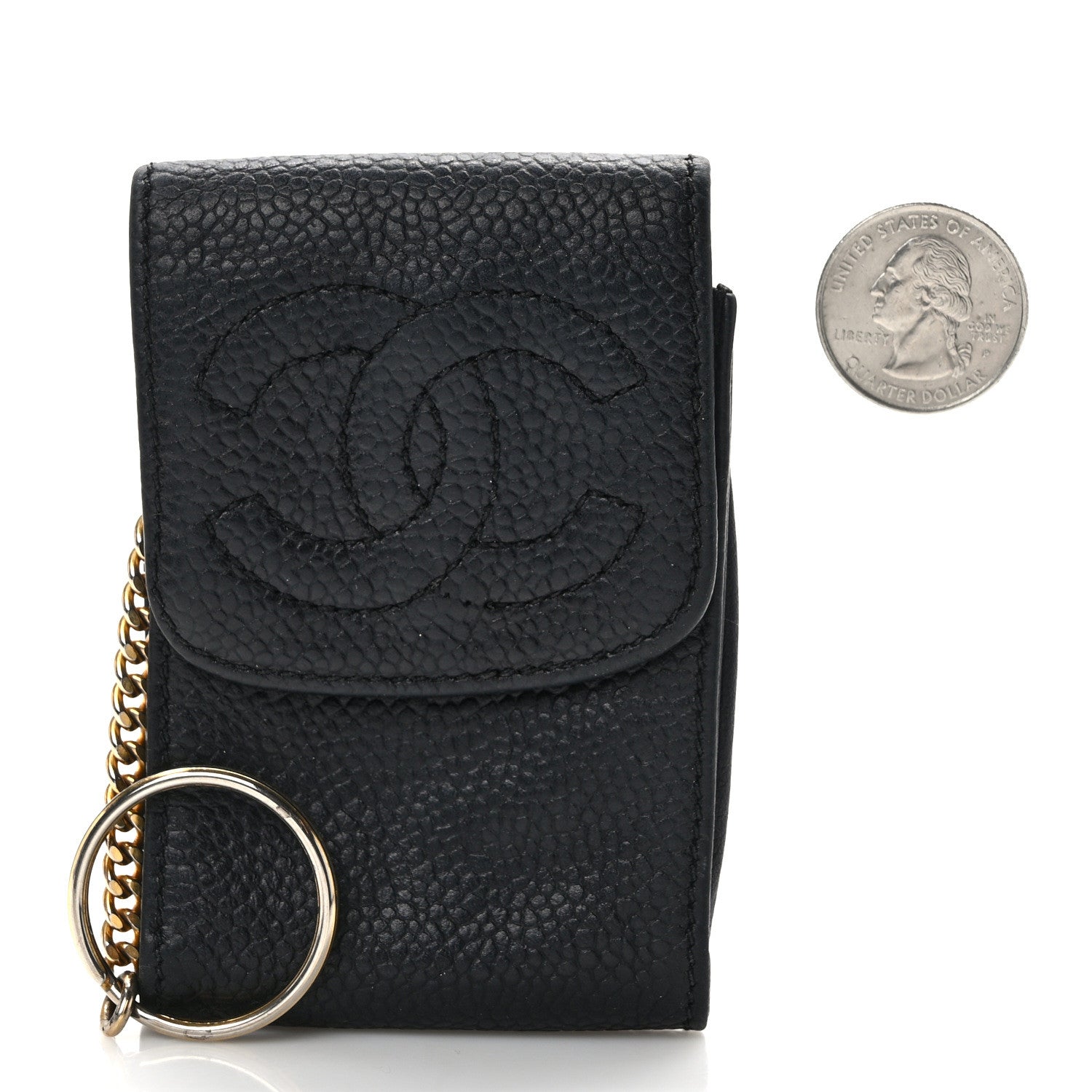 Chanel Caviar Timeless CC Key Holder Bag Charm Black 2 of 7