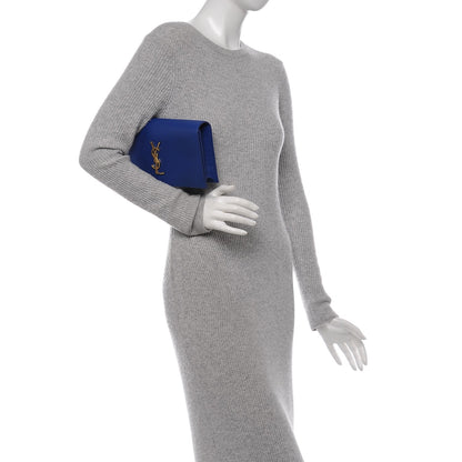 Saint Laurent Grain De Poudre Classic Monogram Clutch Outremer 2 of 6