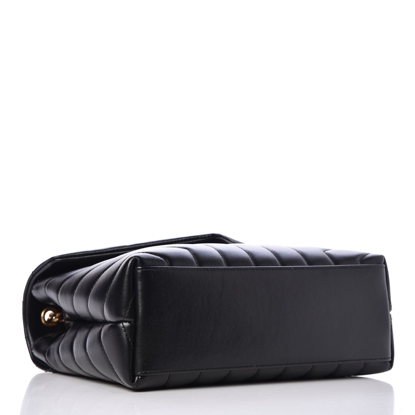 Calfskin Y Quilted Monogram Small Loulou Chain Satchel Black