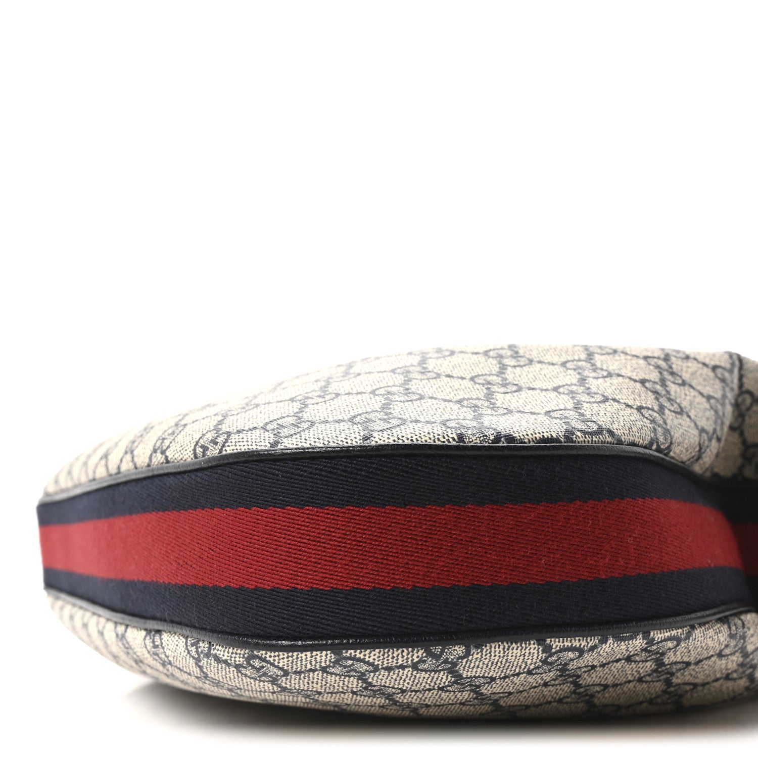 Gucci GG Supreme Monogram Textured Calfskin Web Large Attache Shoulder Bag Beige Blue 10 of 10