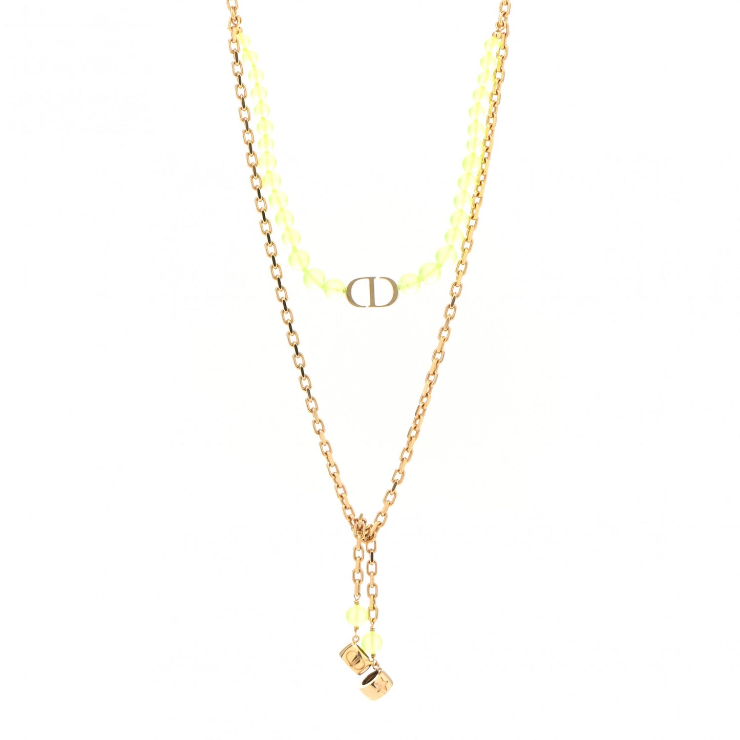 Metal CD Necklace Gold Neon