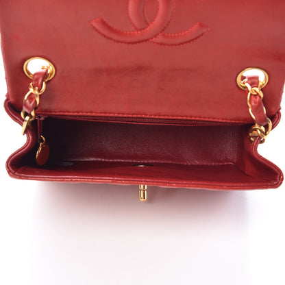 Chanel Lambskin Quilted Mini Square Flap Red 5 of 16
