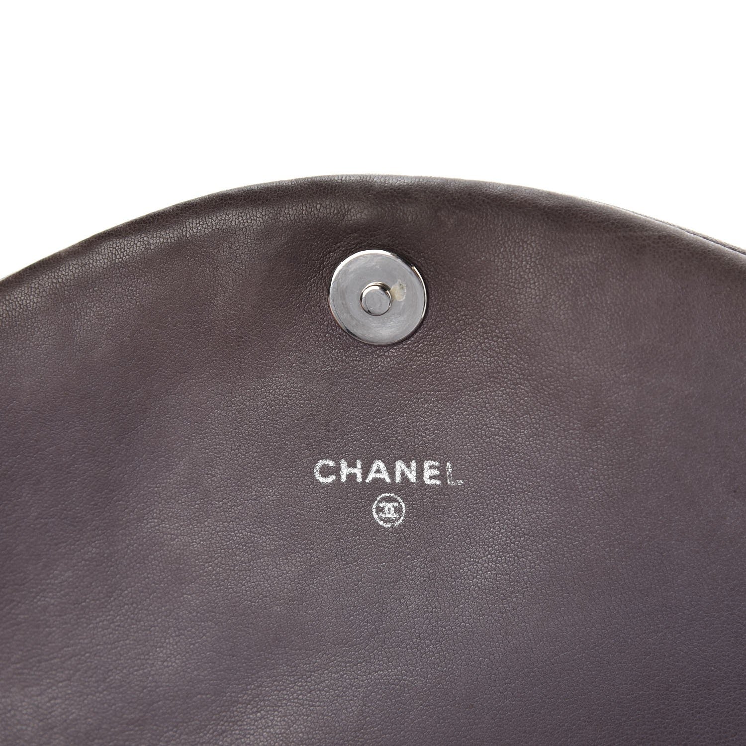 Chanel Lambskin Half Moon Wallet on Chain WOC Light Grey 6 of 11