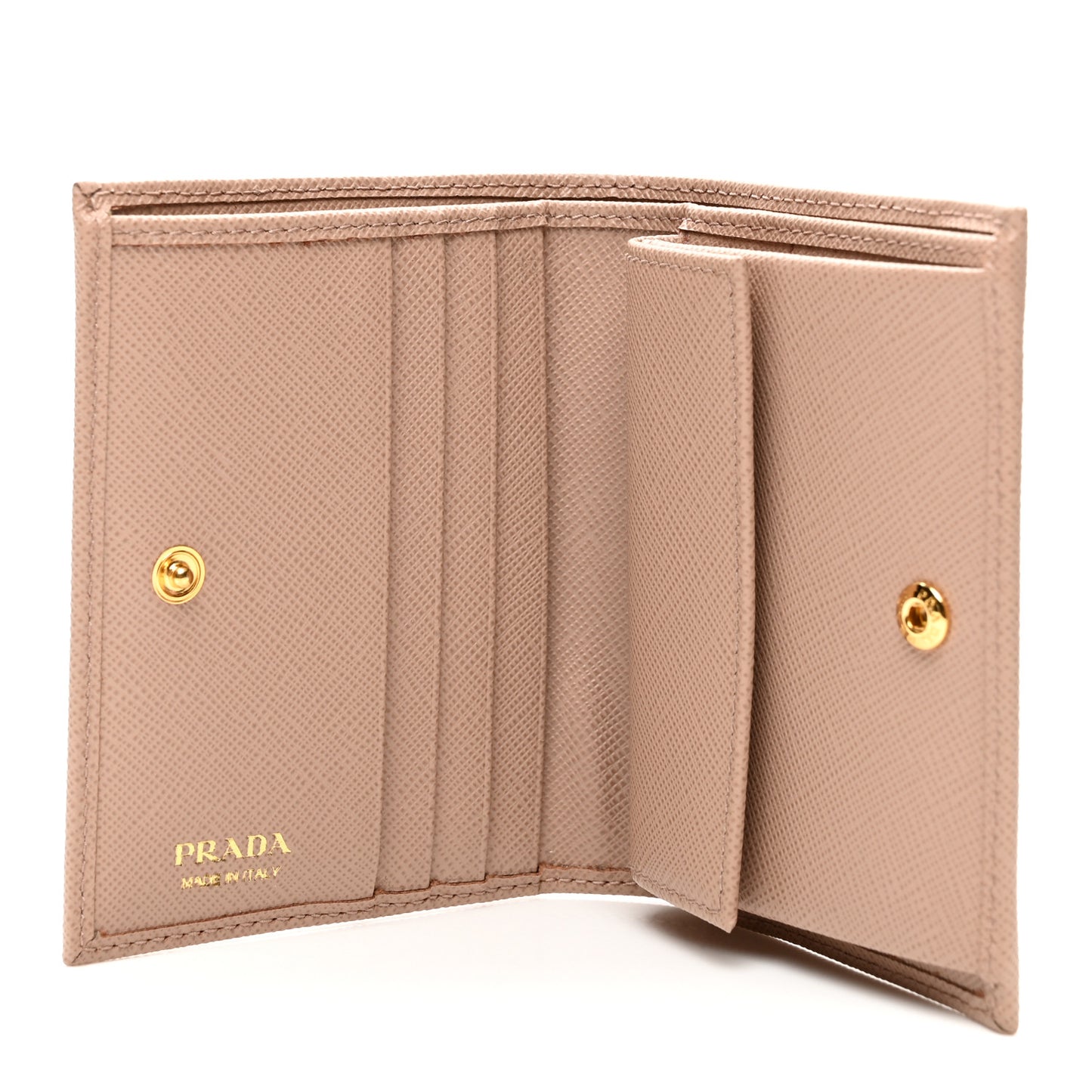Saffiano Small Triangle Bi-Fold Wallet Cipria