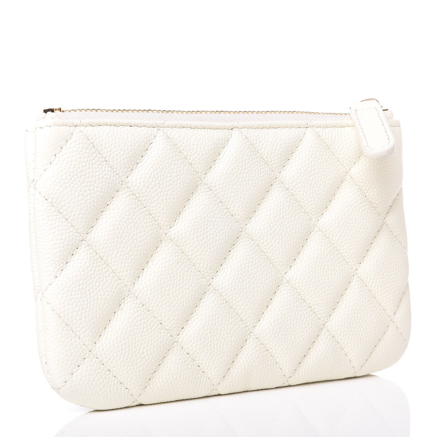 Chanel Caviar Quilted Small Cosmetic Case White 3 of 8