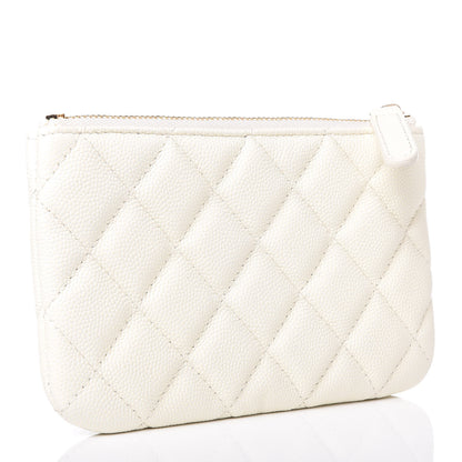 Chanel Caviar Quilted Small Cosmetic Case White 3 of 8