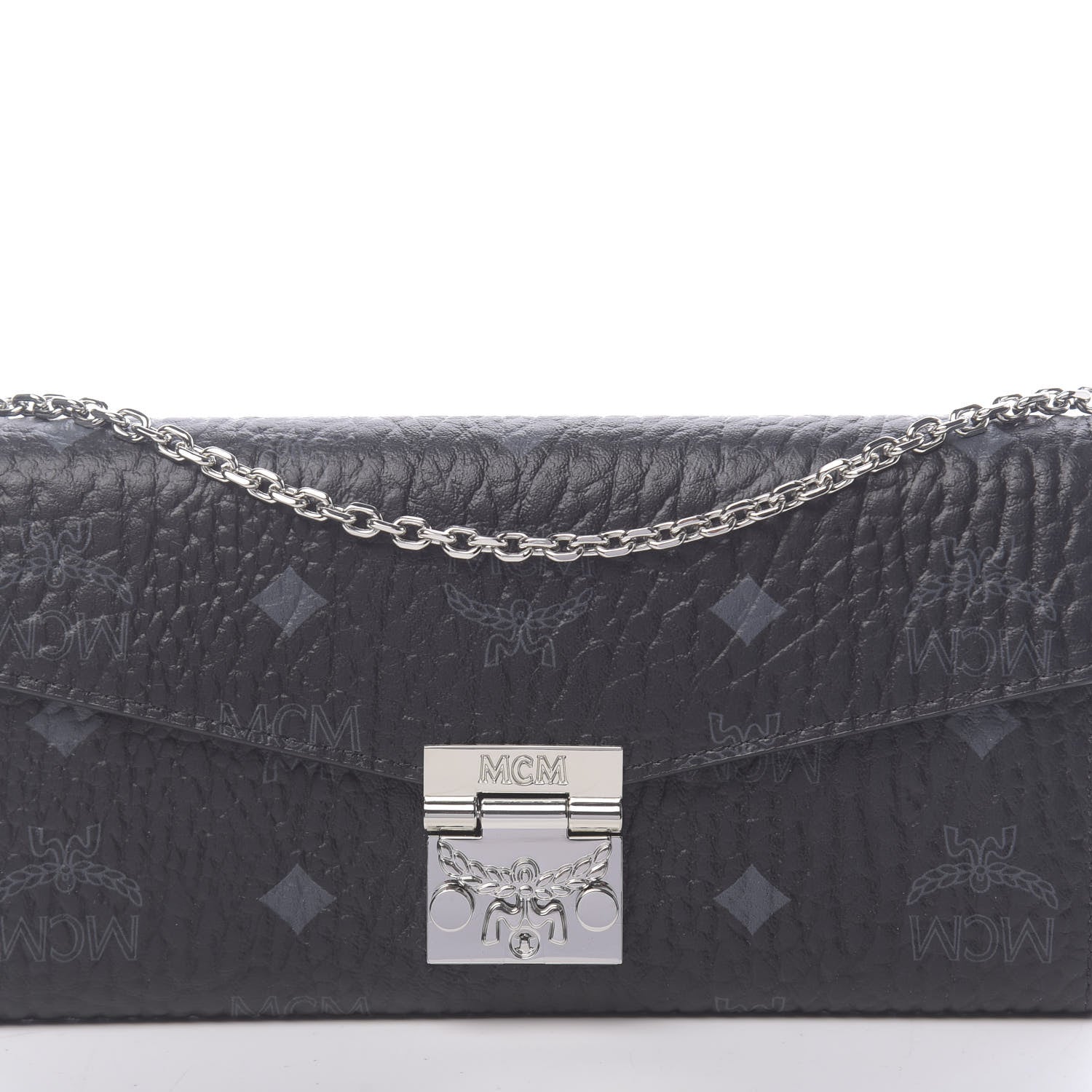 MCM Visetos Large Patricia Wallet On Chain Black Red 8 of 9