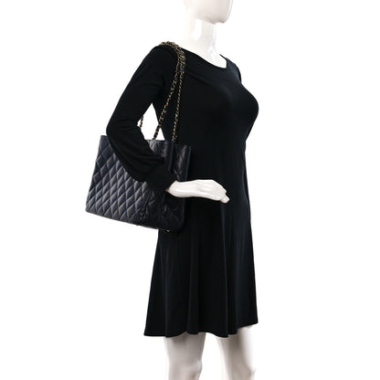 Chanel Caviar Quilted Small Shopping Tote Navy Blue 2 of 19