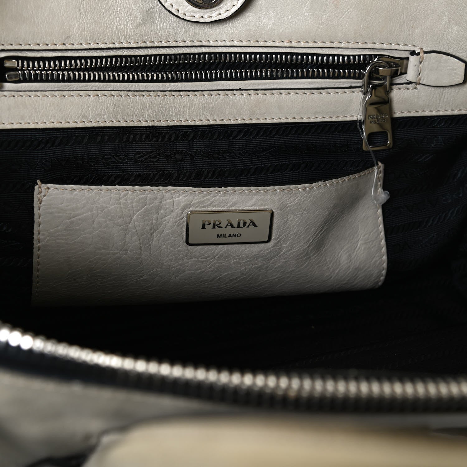Prada Glace Calf Twin Pocket Tote Ghiaccio 11 of 17