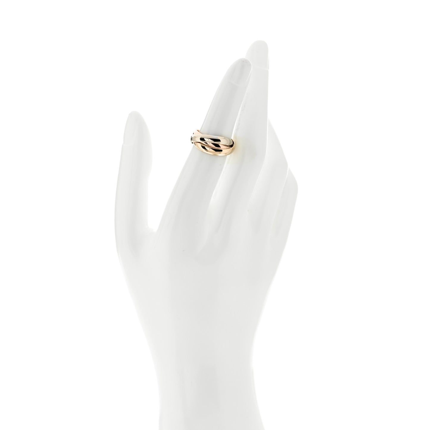 18K Pink Yellow White Gold Classic Les Must De Cartier Trinity Ring 49 5