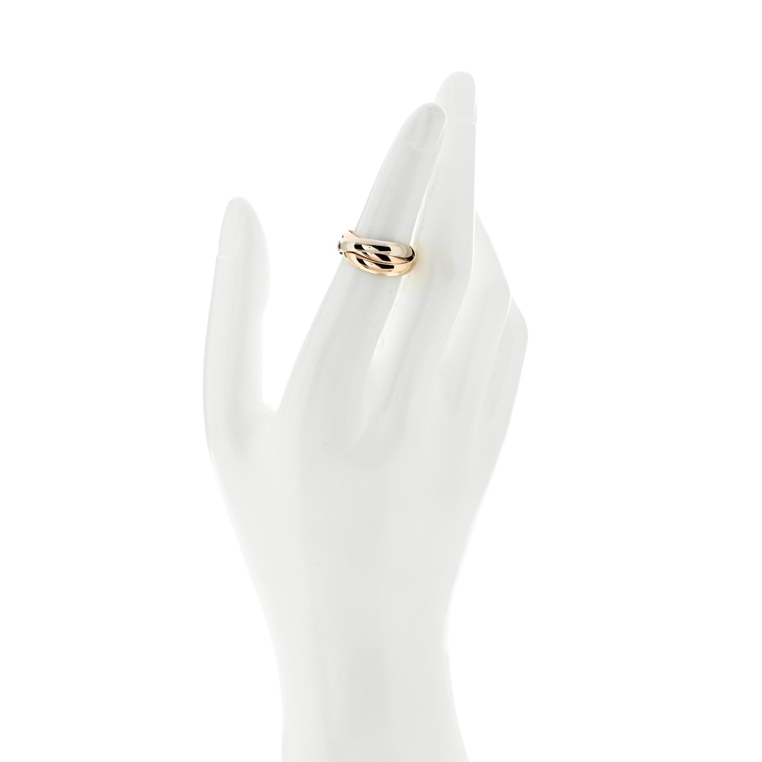 Cartier 18K Pink Yellow White Gold Classic Les Must De Cartier Trinity Ring 49 5 2 of 6