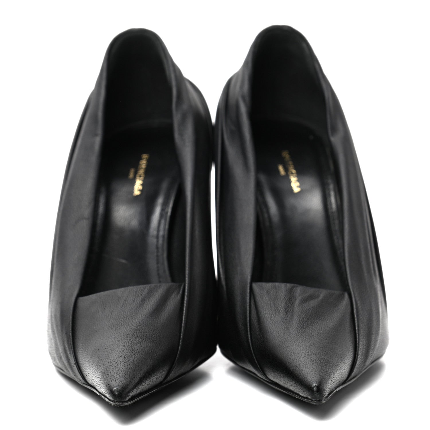 Balenciaga Jersey Crepe Drape Knife Pointed Pumps 37 Black 2 of 9