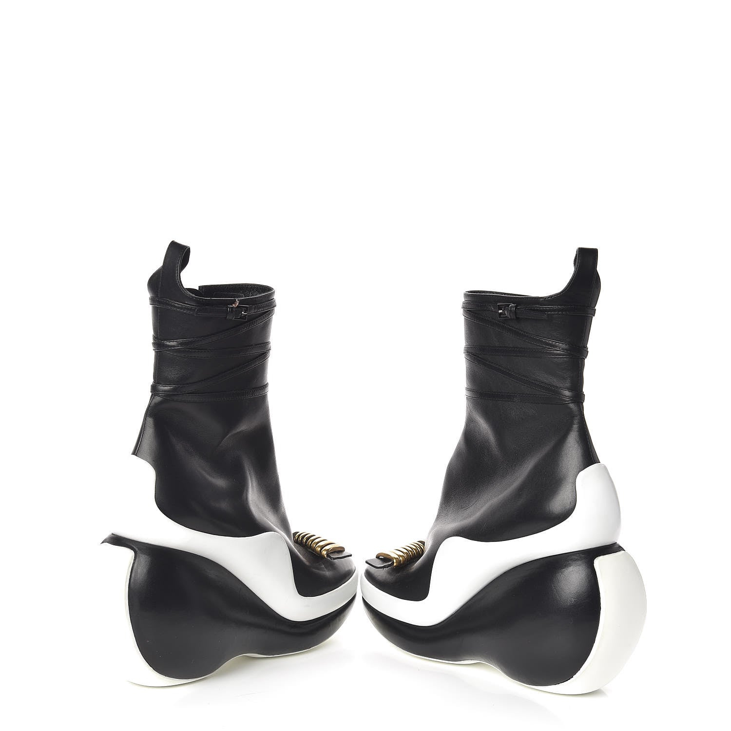 Louis Vuitton Calfskin Wedge Boot 38 Black 6 of 10
