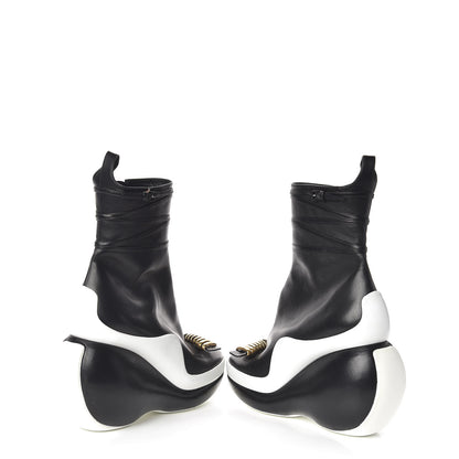 Louis Vuitton Calfskin Wedge Boot 38 Black 6 of 10
