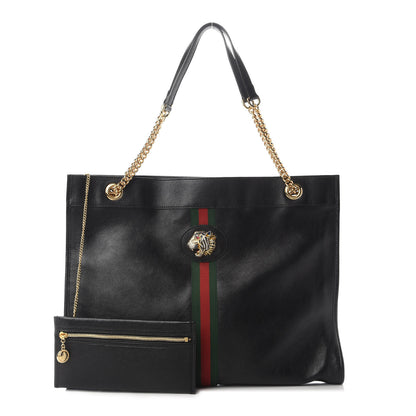 Gucci Calfskin Large Rajah Chain Tote Black 1 of 10