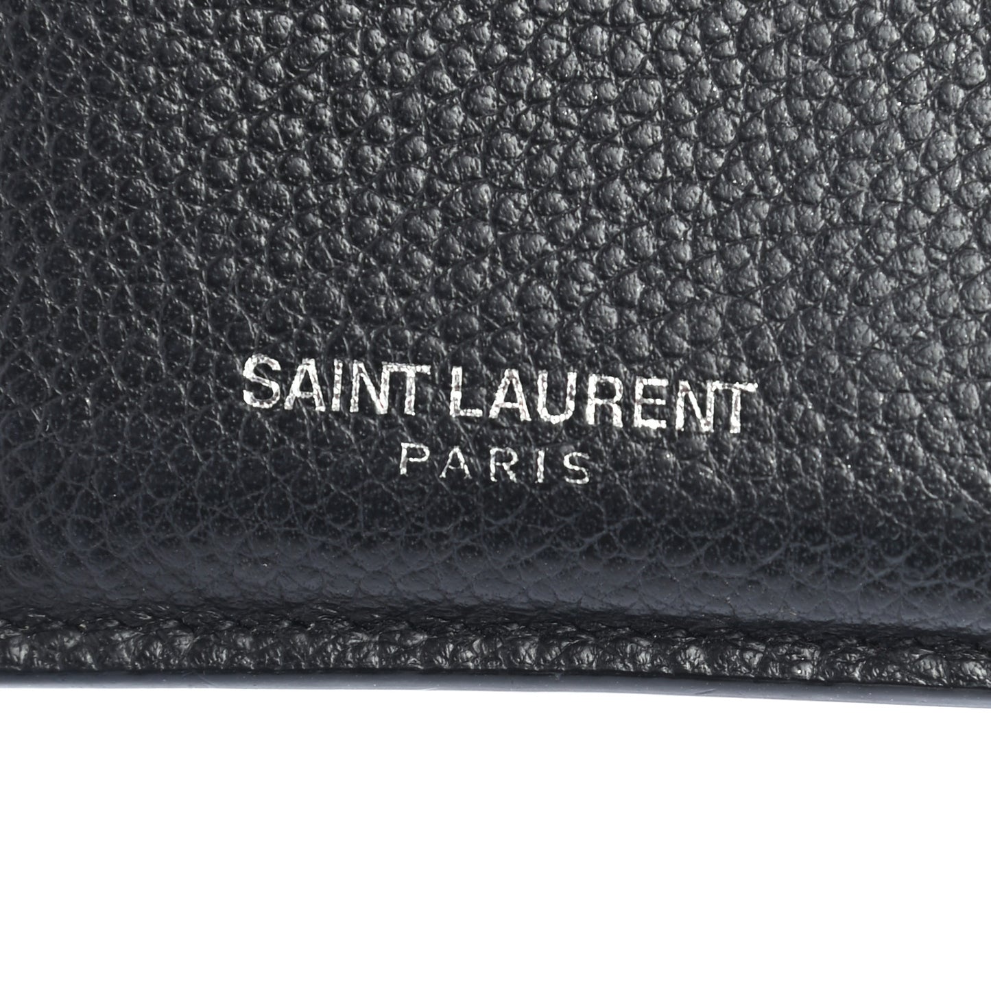 Grained Calfskin 5 Fragments Zip Pouch Card Holder Black