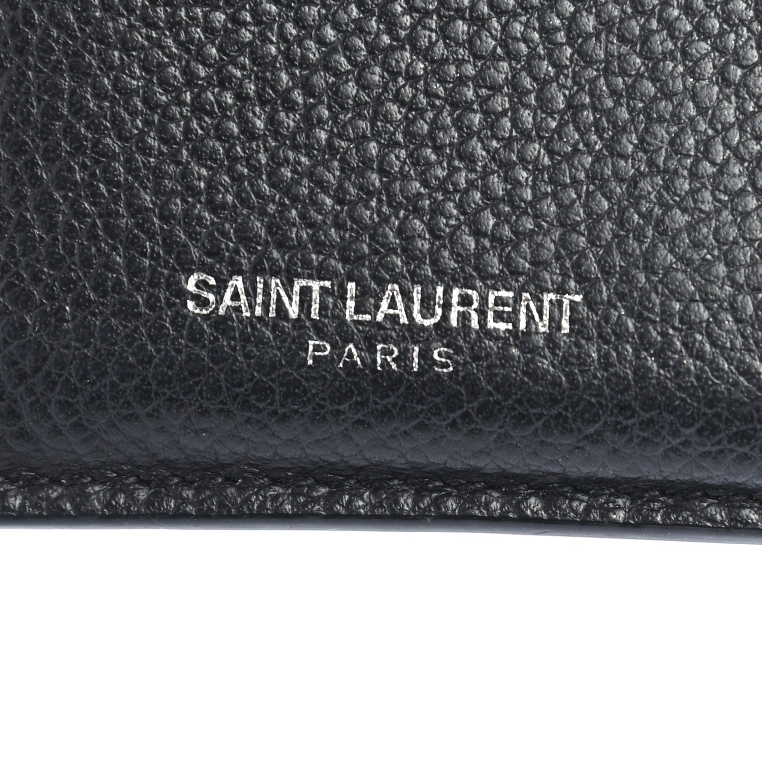 Saint Laurent Grained Calfskin 5 Fragments Zip Pouch Card Holder Black 5 of 12