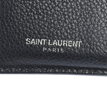 Saint Laurent Grained Calfskin 5 Fragments Zip Pouch Card Holder Black 5 of 12