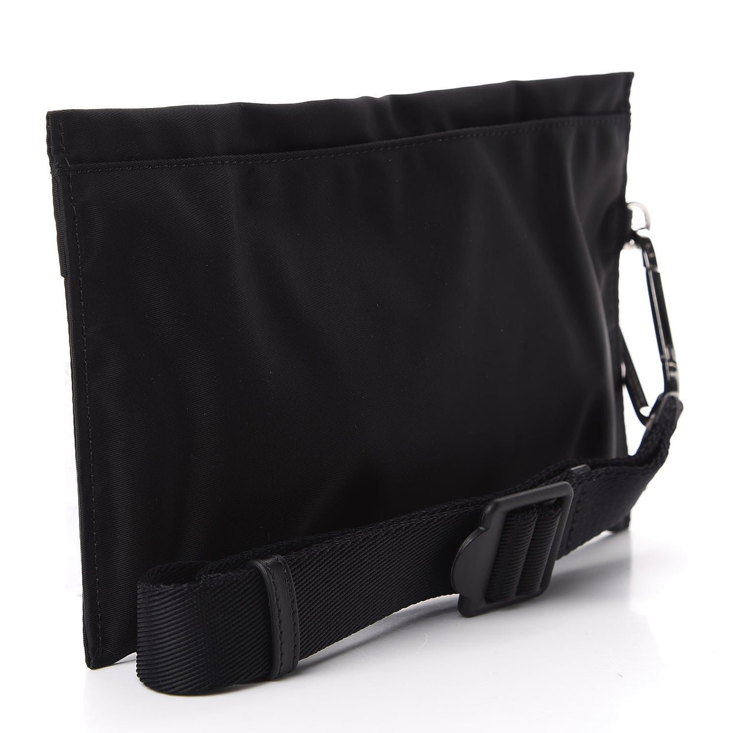 Nylon Logo Clutch Bag Black