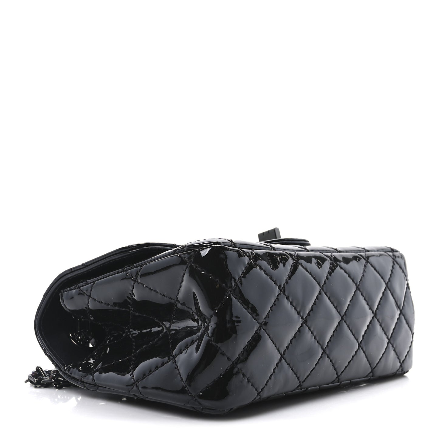 Patent Calfskin Quilted 2.55 Reissue Mini Flap So Black