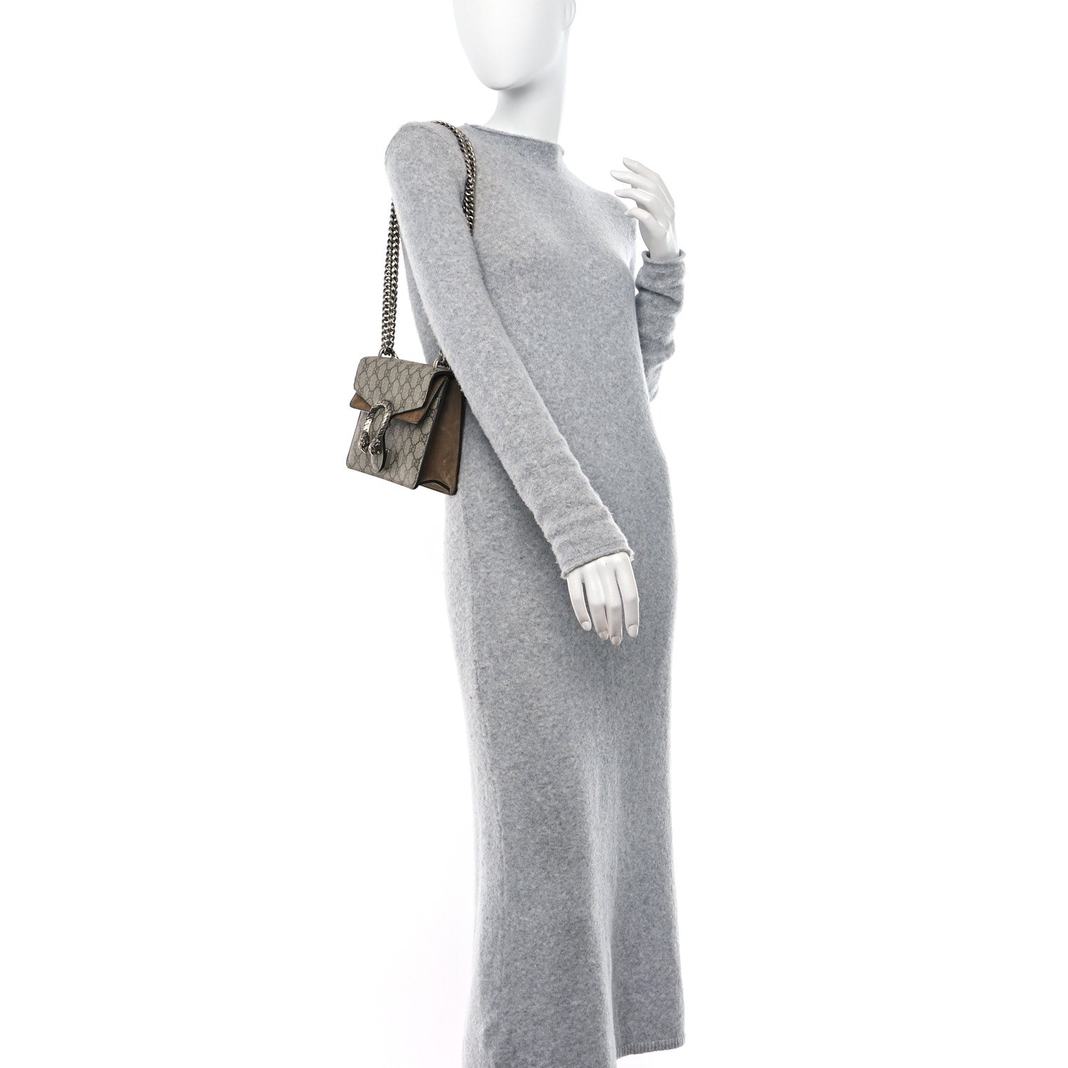 Gucci GG Supreme Monogram Mini Dionysus Shoulder Bag Taupe 2 of 14