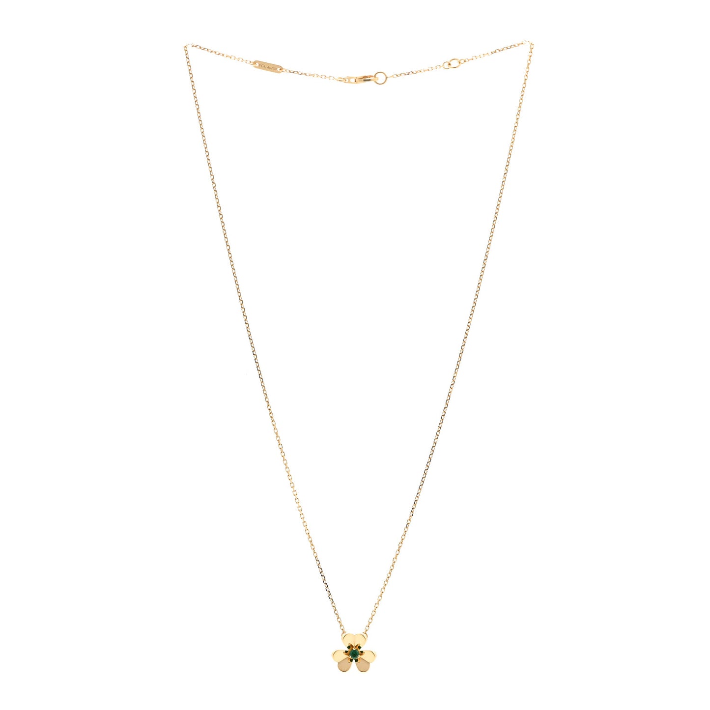 18K Yellow Gold Emerald Mini Frivole Pendant Necklace