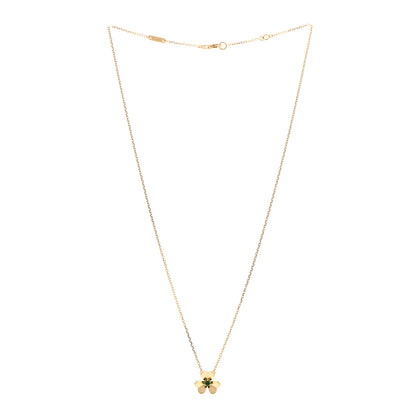 Van Cleef & Arpels 18K Yellow Gold Emerald Mini Frivole Pendant Necklace 3 of 6