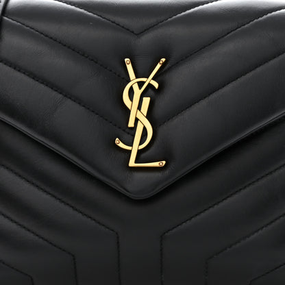 Saint Laurent Calfskin Y Quilted Monogram Small Loulou Chain Satchel Black 8 of 11