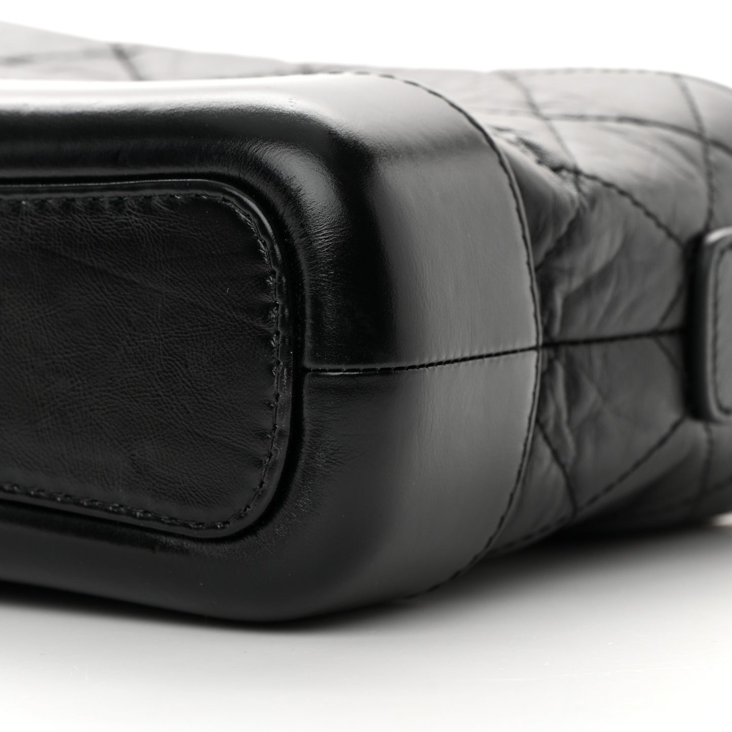 Aged Calfskin Quilted Small Gabrielle Hobo Black