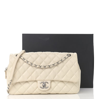 Chanel Caviar Quilted Jumbo Easy Flap Dark White 13 of 13