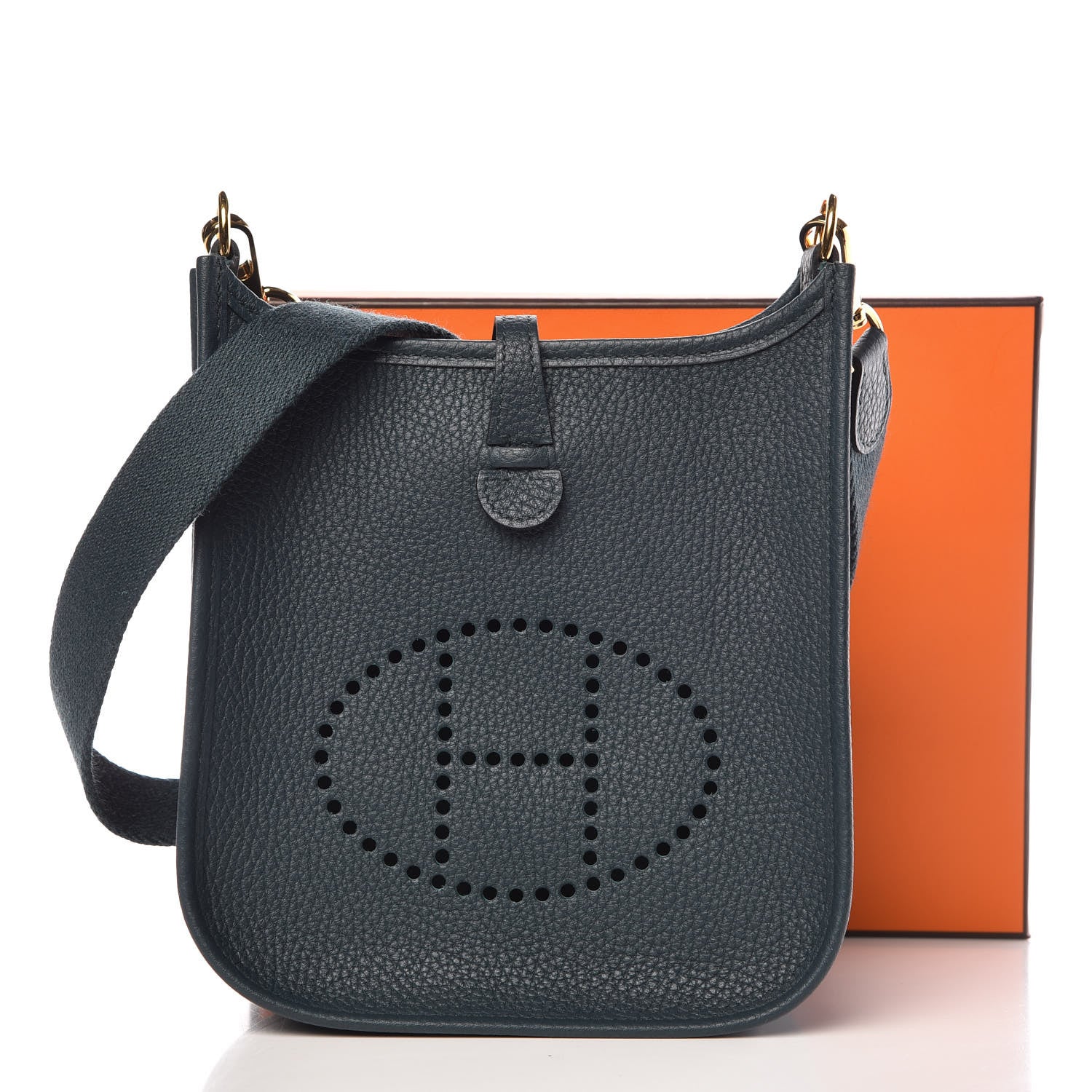 Hermes Taurillon Clemence Evelyne TPM Vert Cypress 9 of 9