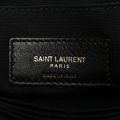 Saint Laurent Calfskin Matelasse Chevron Monogram A5 Wristlet Black 6 of 9